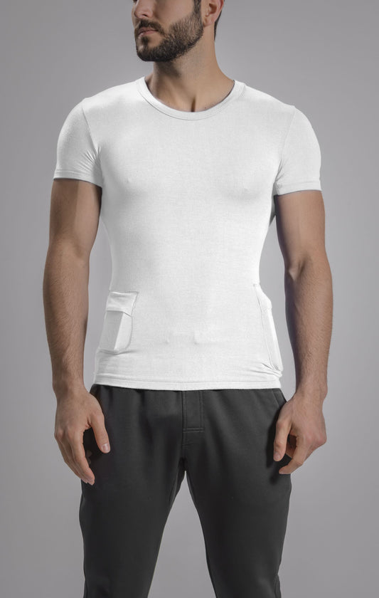 Men's Loungewear Crew Neck Tee with Insulin Pump and Cell Phone Pockets