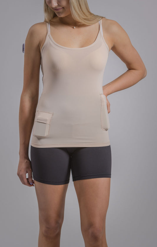Women's Slip Cami Tank with Insulin Pump and Cell Phone Pocket