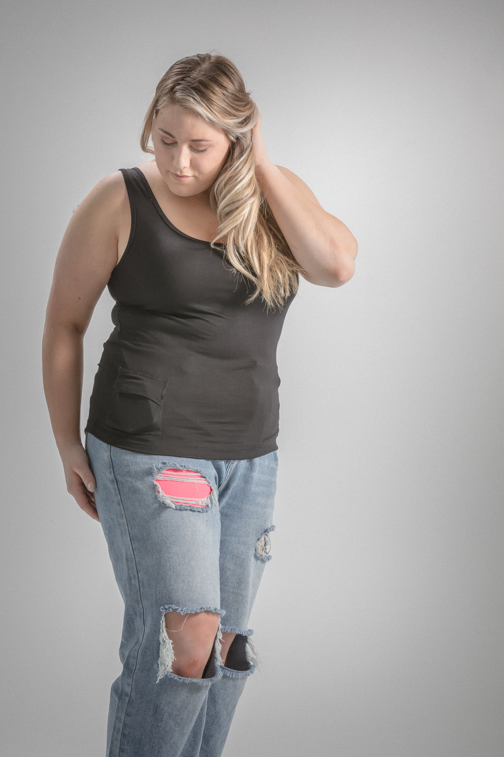 Women's Loungewear Scoop Neck Tank with Insulin Pump Pocket