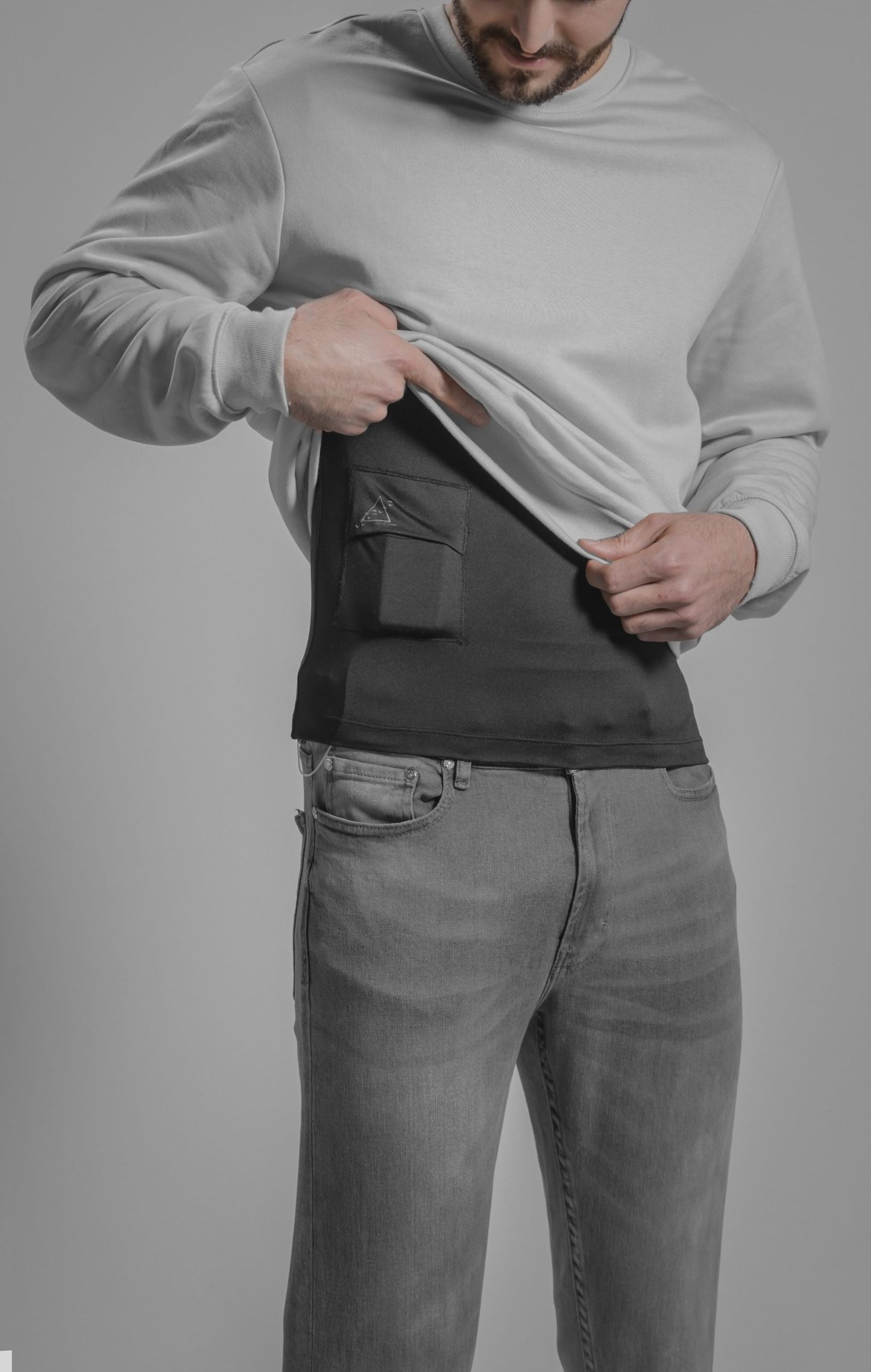 Men's Activewear Crew Neck Tee with Insulin Pump and Cell Phone Pockets