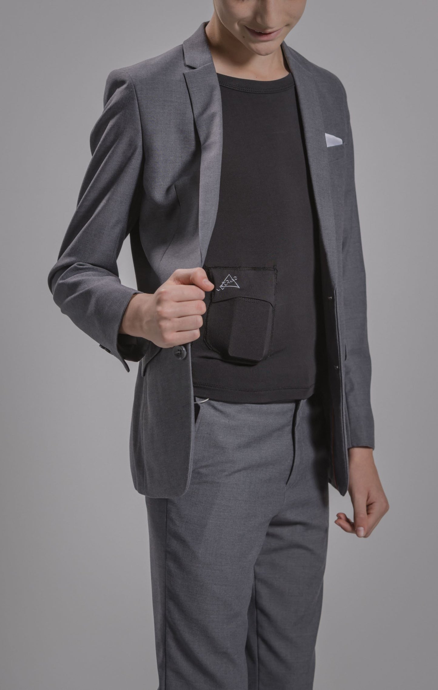 Youth Loungewear Crew Neck Tee with Insulin Pump Pocket