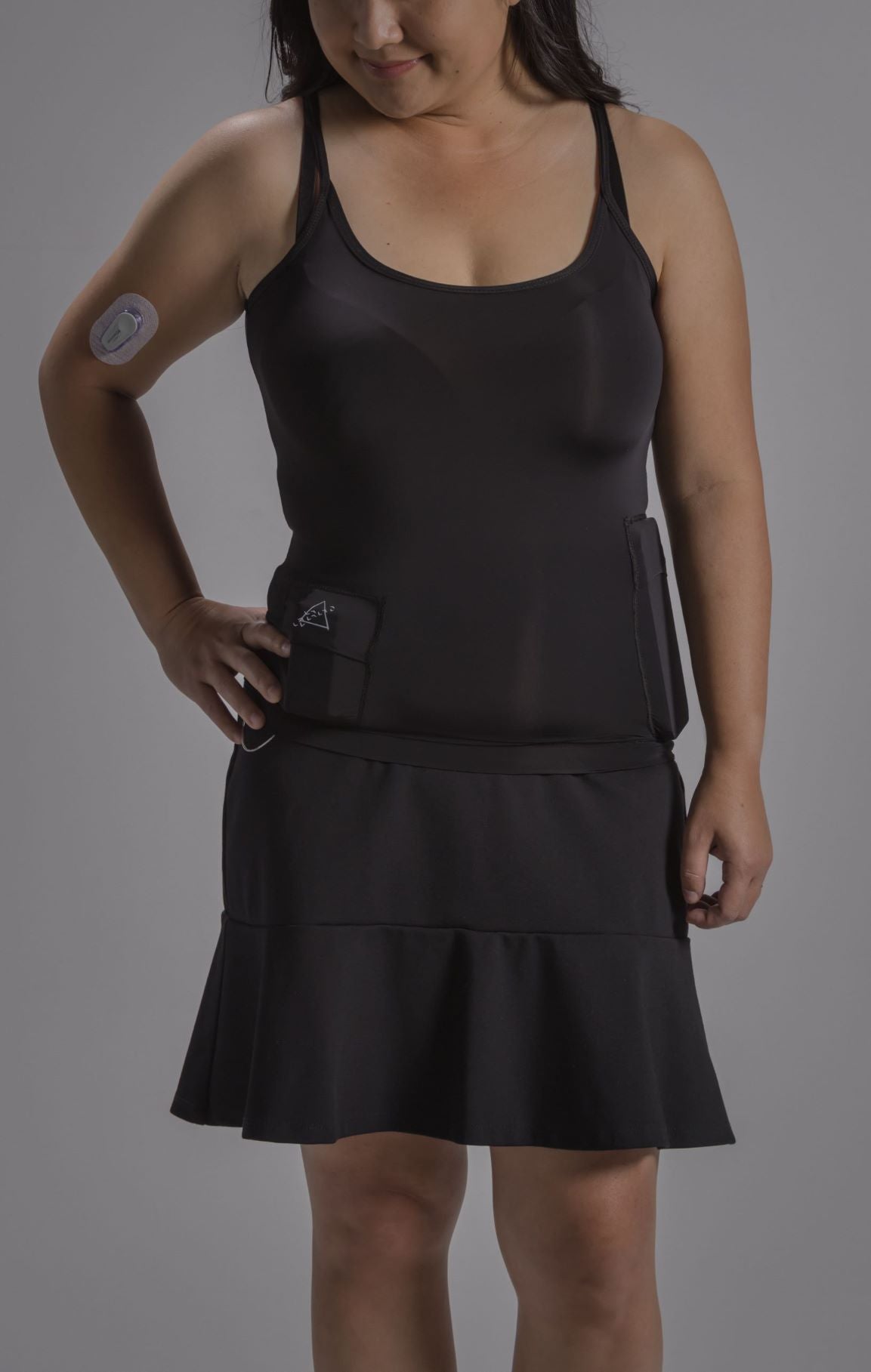 Women's Slip Cami Tank with Insulin Pump and Cell Phone Pocket