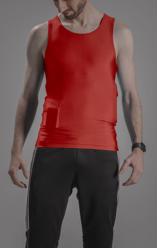 Men's Activewear Tank Top with Insulin Pump and Cell Phone Pockets