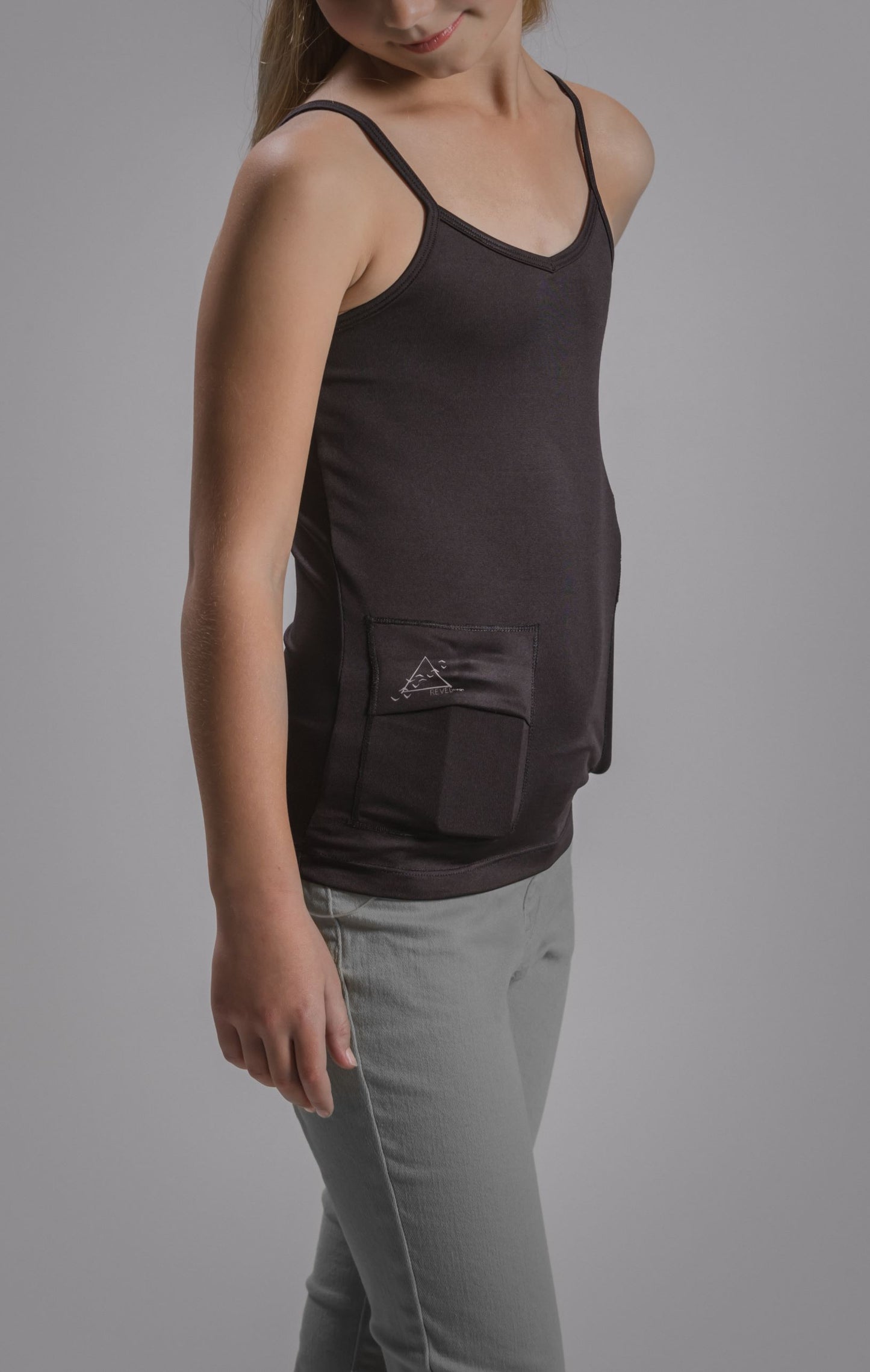 Girl's Activewear Cami Tank with Insulin Pump and Cell Phone Pockets