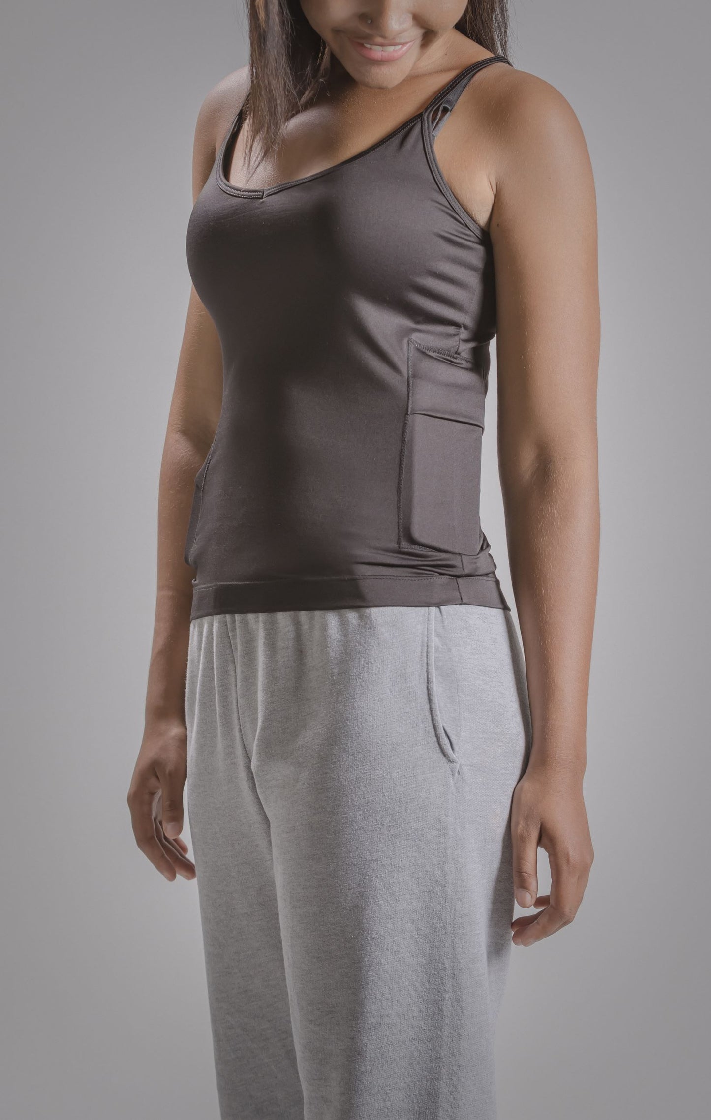 Women's Activewear Cami Tank with Insulin pump and Cell Phone Pockets