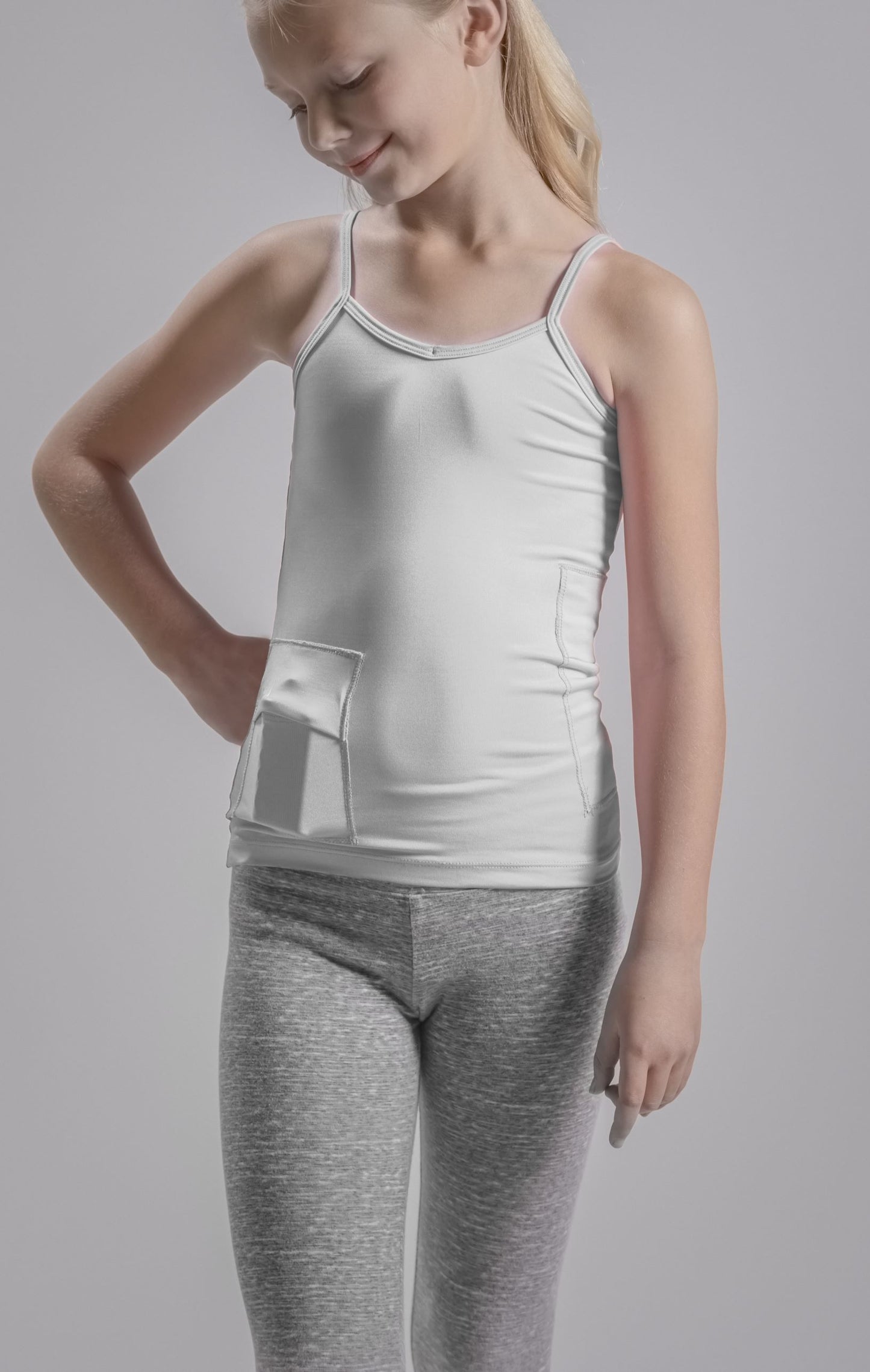 Girl's Activewear Cami Tank with Insulin Pump and Cell Phone Pockets
