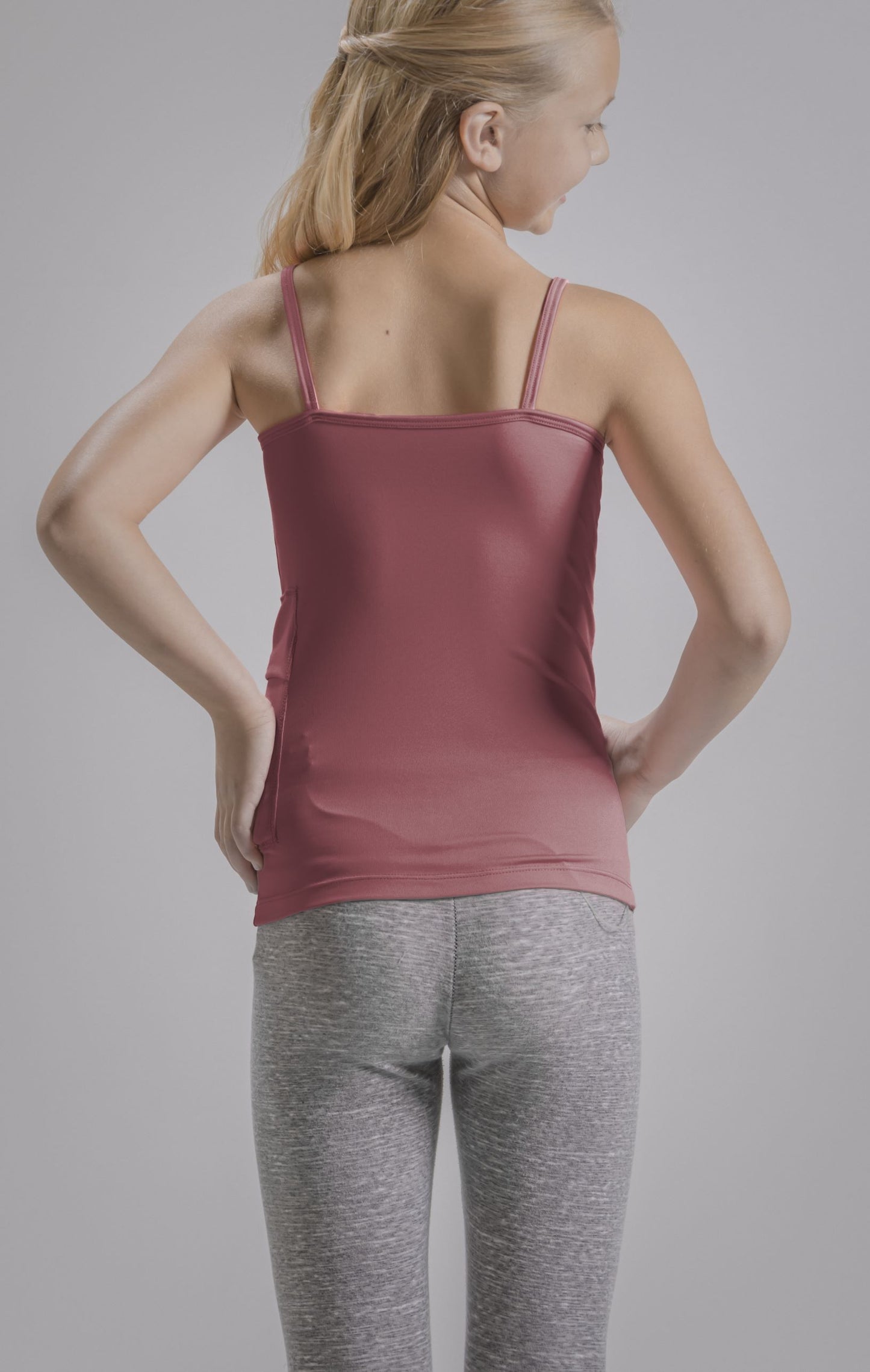 Girl's Activewear Cami Tank with Insulin Pump and Cell Phone Pockets