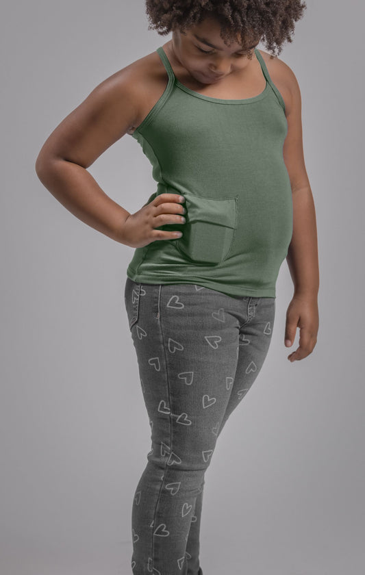Girl's Everyday Stretch Cami Tank with Insulin Pump Pocket