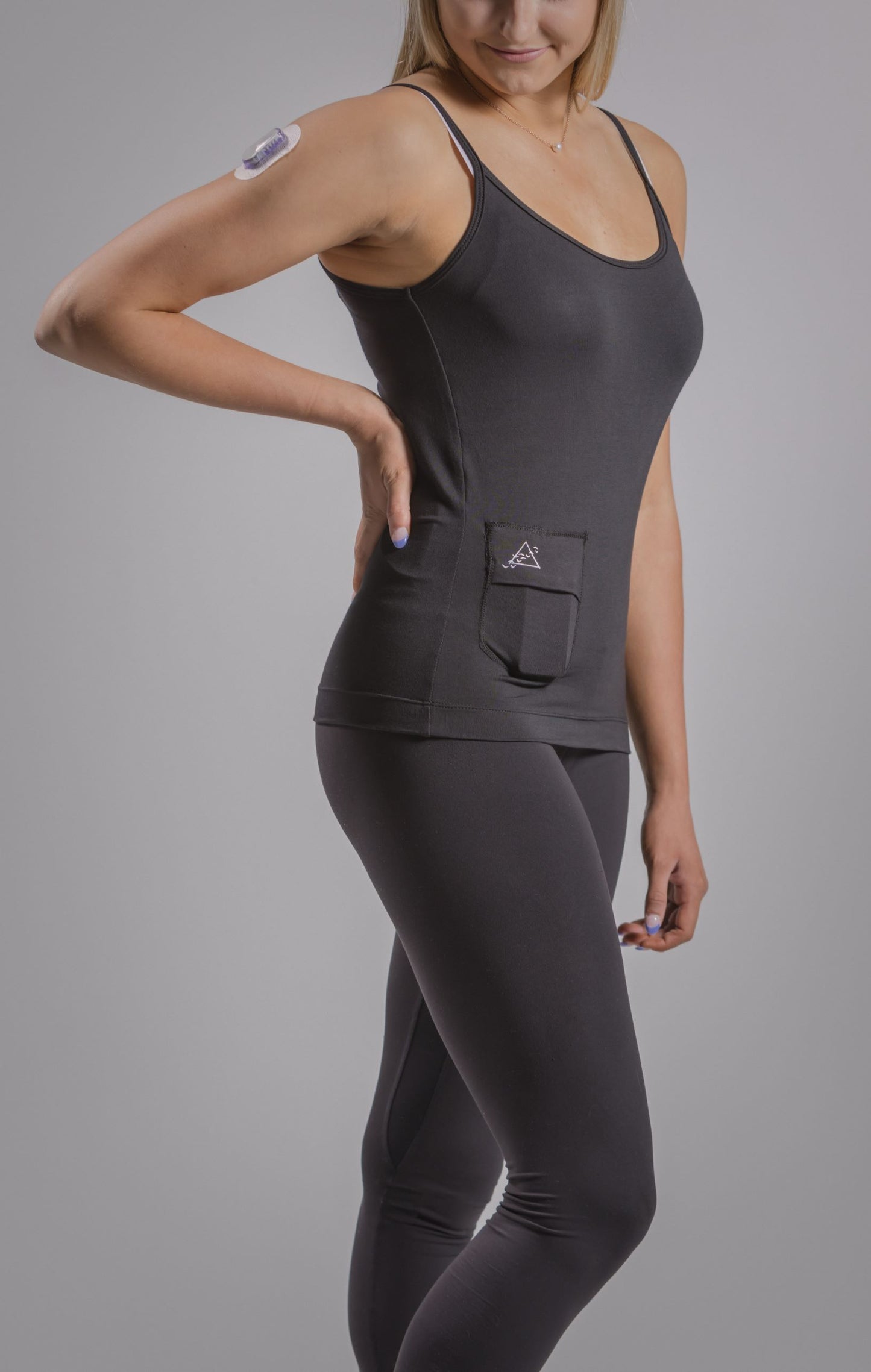 Women's Everyday Stretch Cami Tank with Insulin Pump and Cell Phone Pockets