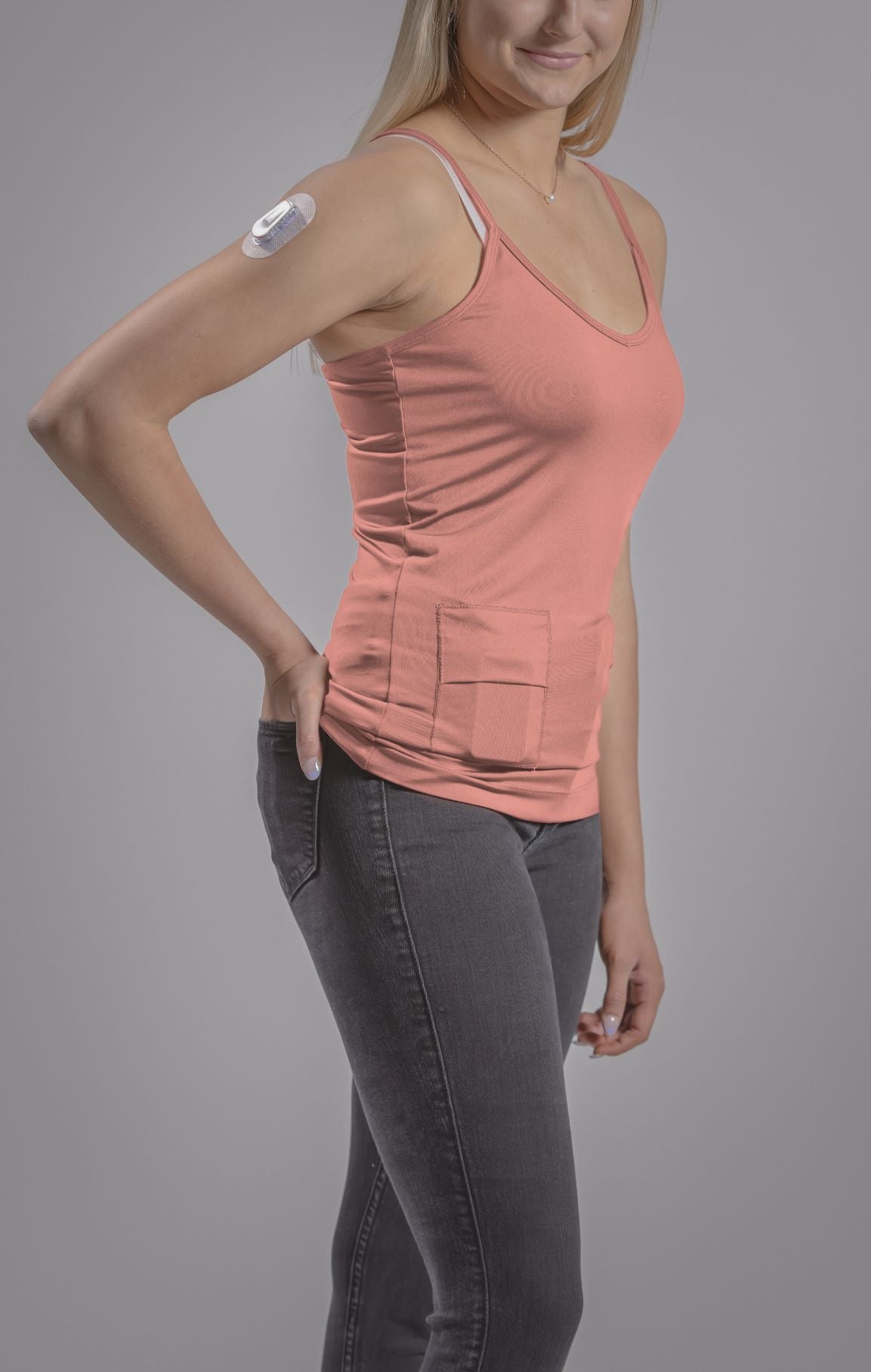 Women's Everyday Stretch Cami Tank with Insulin Pump and Cell Phone Pockets