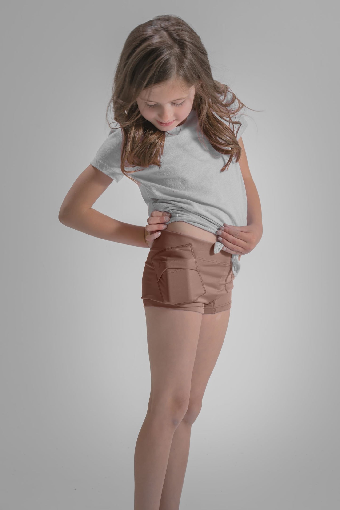 Girl's Activewear Boyshort Underwear with Insulin Pump Pockets