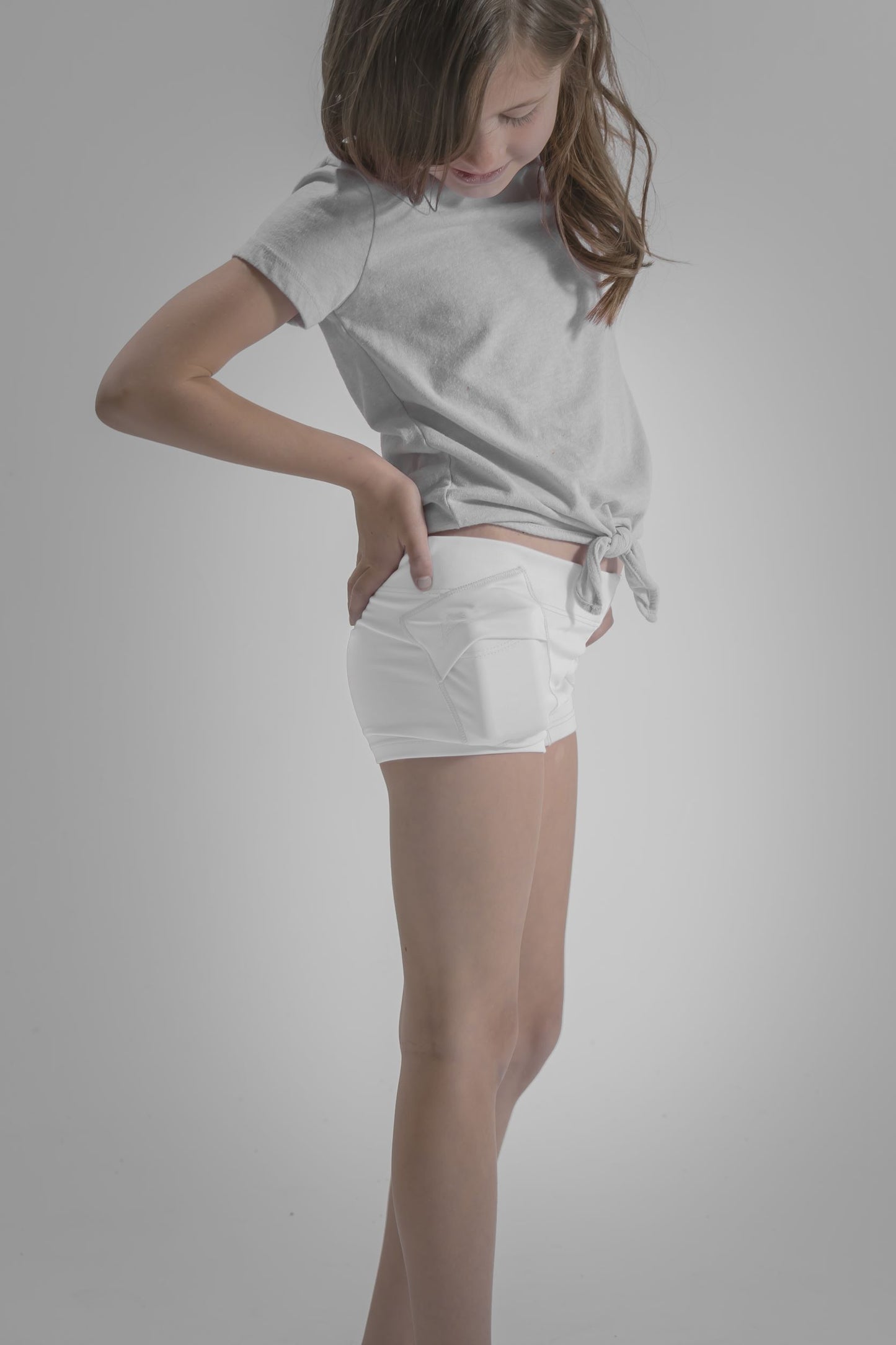 Girl's Activewear Boyshort Underwear with Insulin Pump Pockets