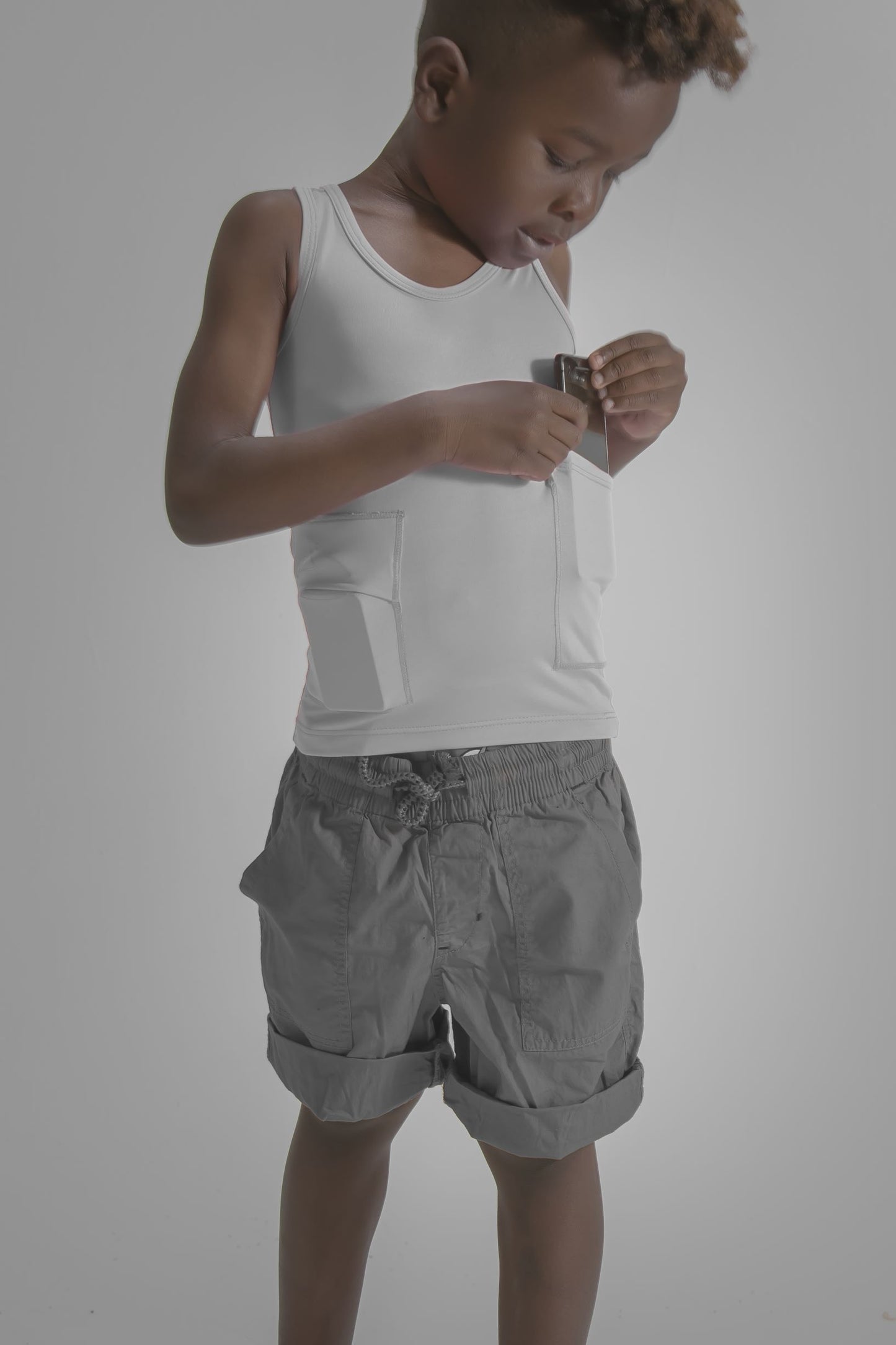 Youth Activewear Scoop Tank with Insulin Pump Pocket and Cell Phone Pocket